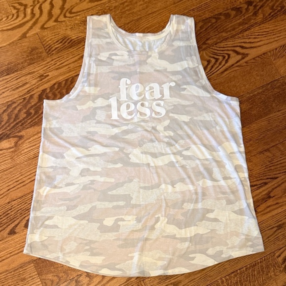 Old Navy Camouflage Fearless Tank Top - Cream and White